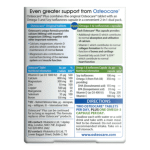 Vitabiotics Osteocare Plus Omega-3 and Soy Isoflavones 84 Tablets