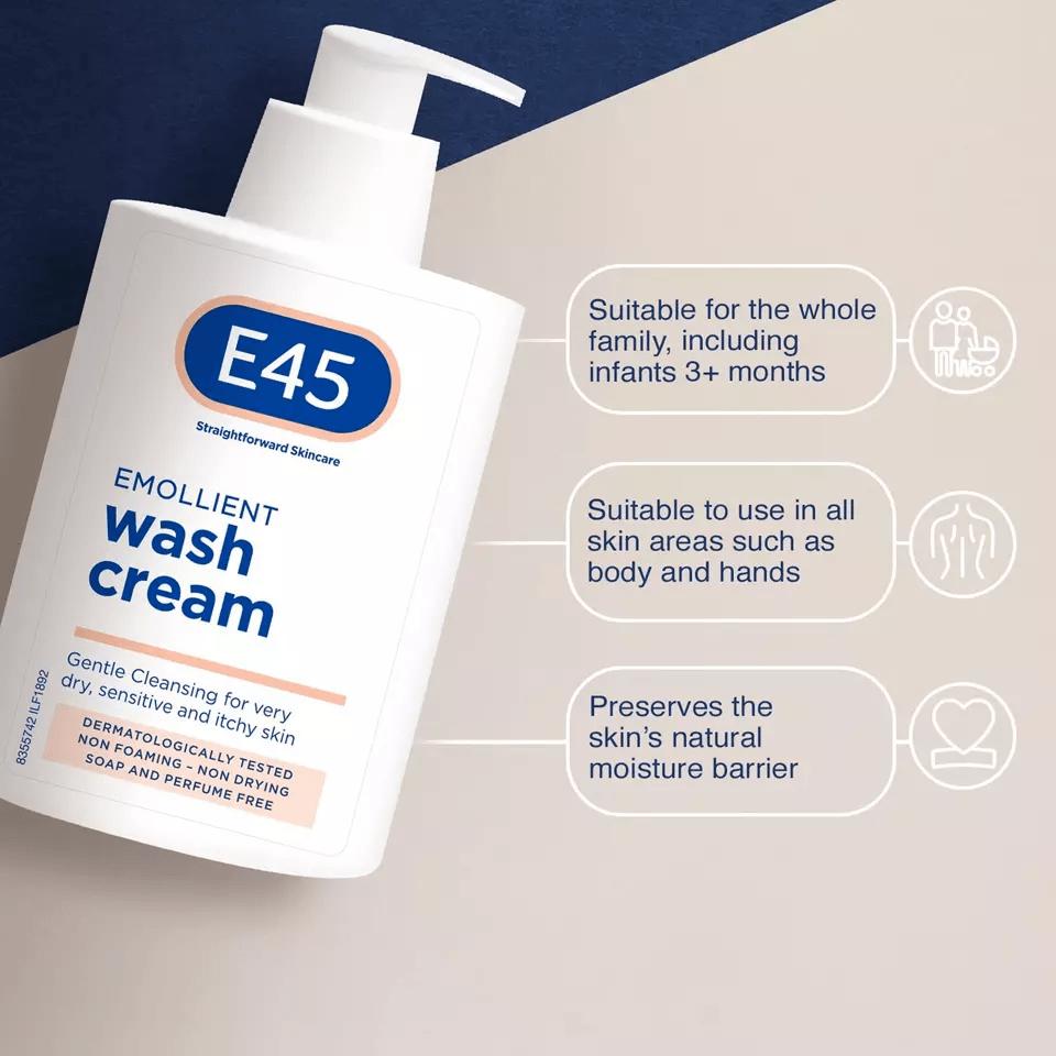 E45 Dermatological Emollient Wash Cream 250ml