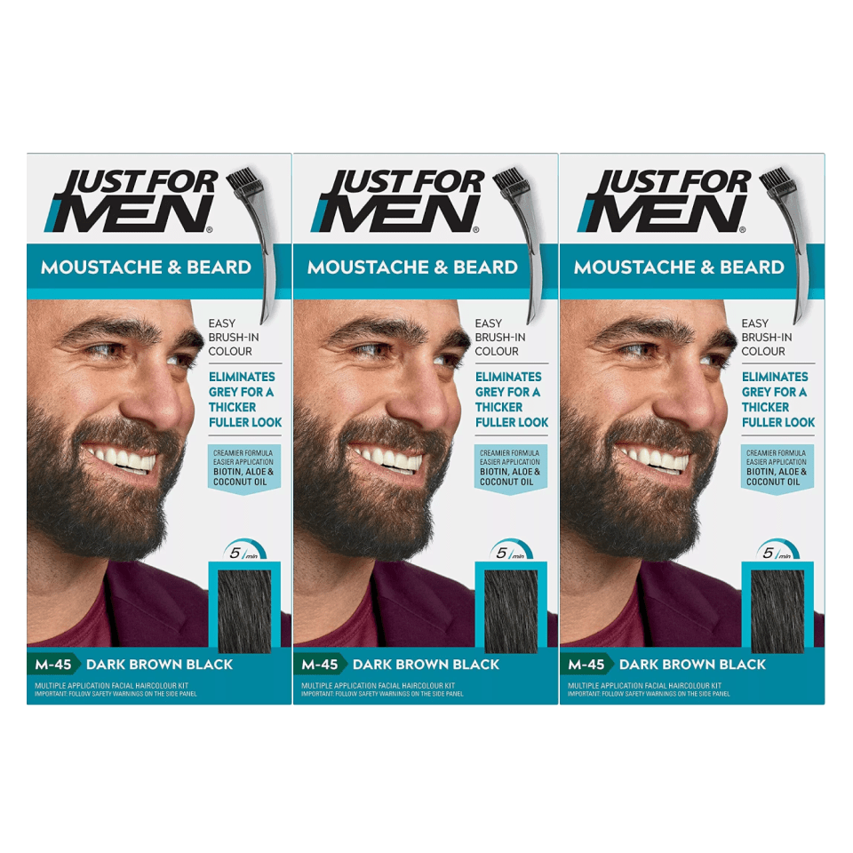 Just For Men Moustache & Beard Gel Dark Brown Black M45 Pack : 3