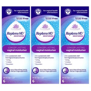 Replens MD Longer Lasting Moisturiser Vaginal Atrophy & Dryness Pack : 3
