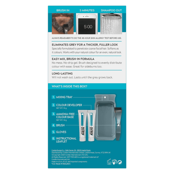 Just For Men Medium Brown Moustache and Beard Dye M35 Pack : 3