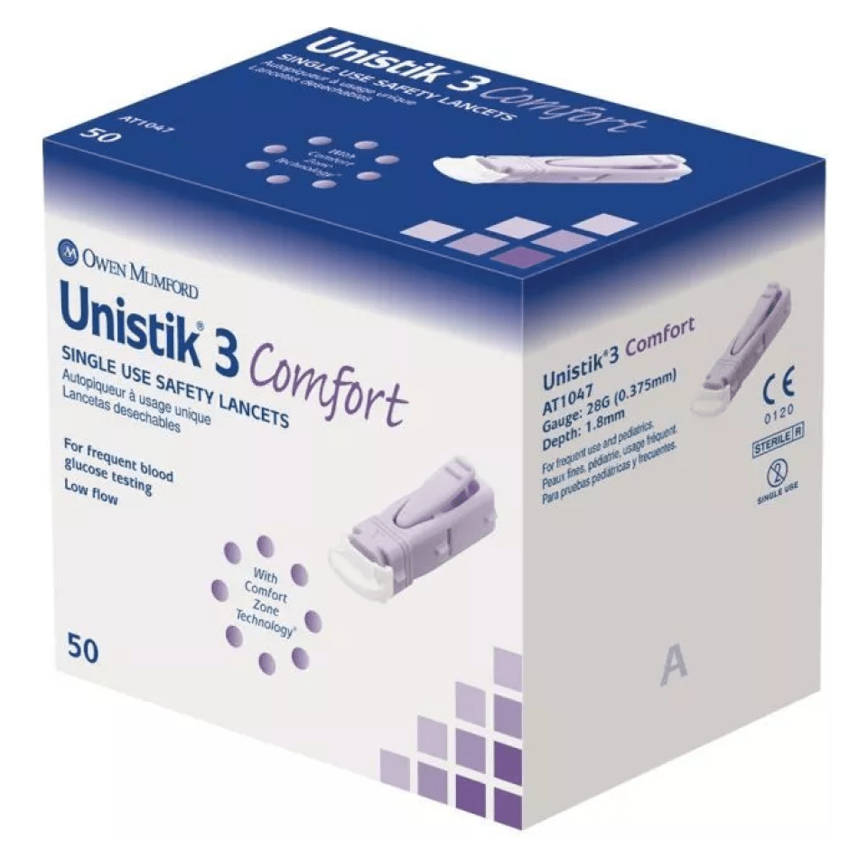 Unistik 3 Comfort Safety Lancets 50's