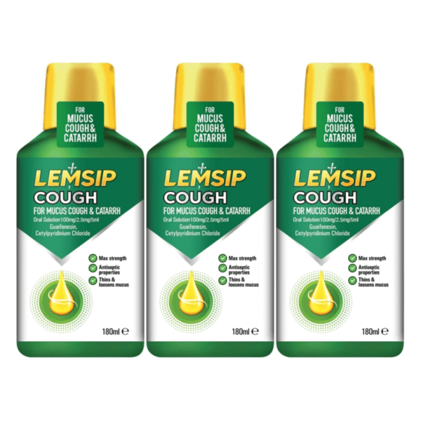 Lemsip Cough For Mucus Cough & Catarrh 180ml Pack : 3