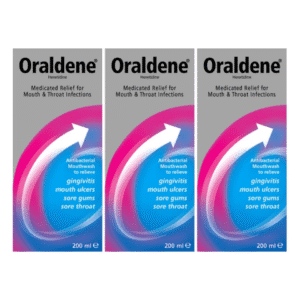 Oraldene Antibacterial Mouthwash for Mouth & Throat Infections 200ml Pack : 3