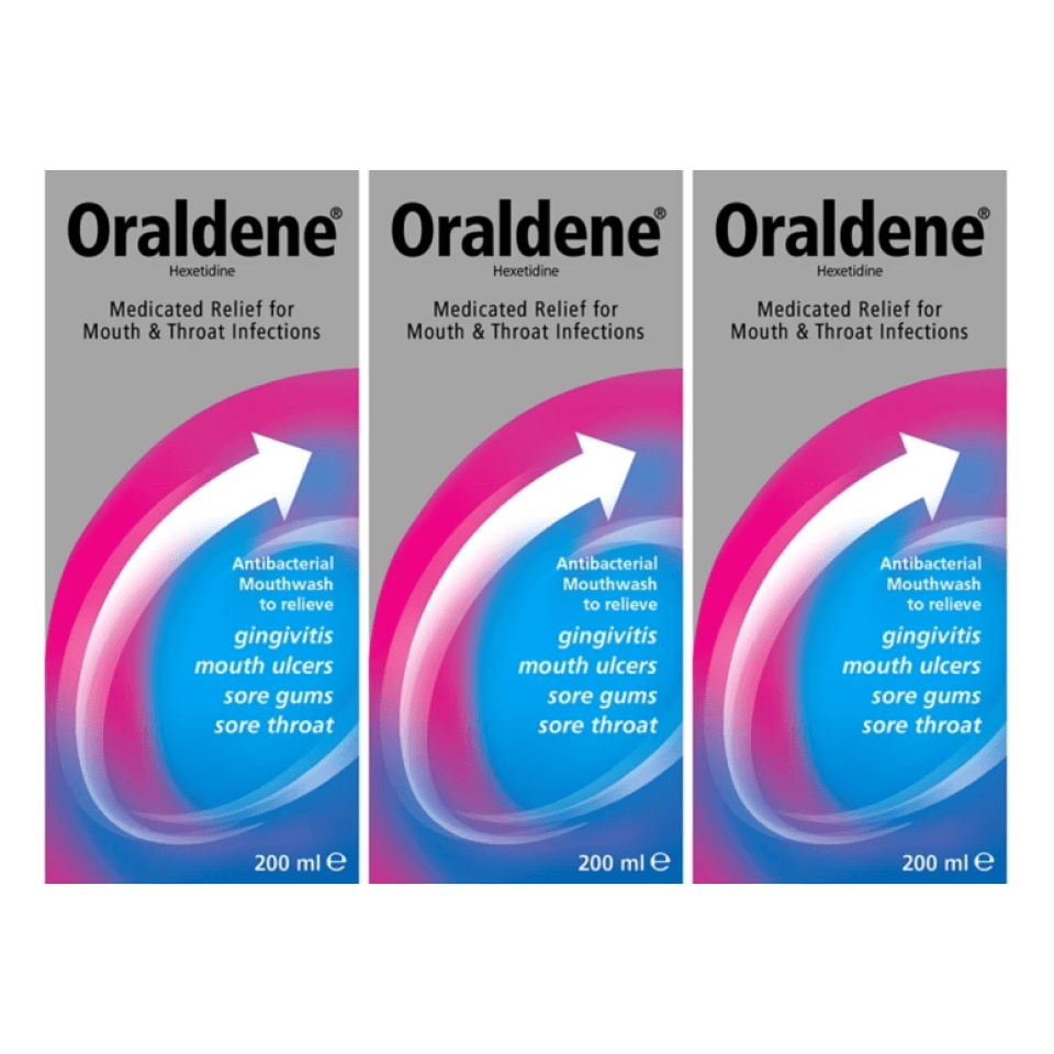 Oraldene Antibacterial Mouthwash for Mouth & Throat Infections 200ml Pack : 3