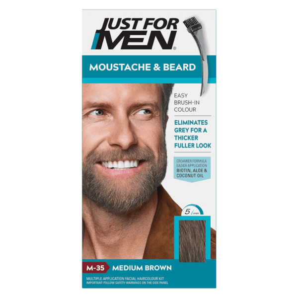 Just For Men Medium Brown Moustache and Beard Dye M35 Pack : 3