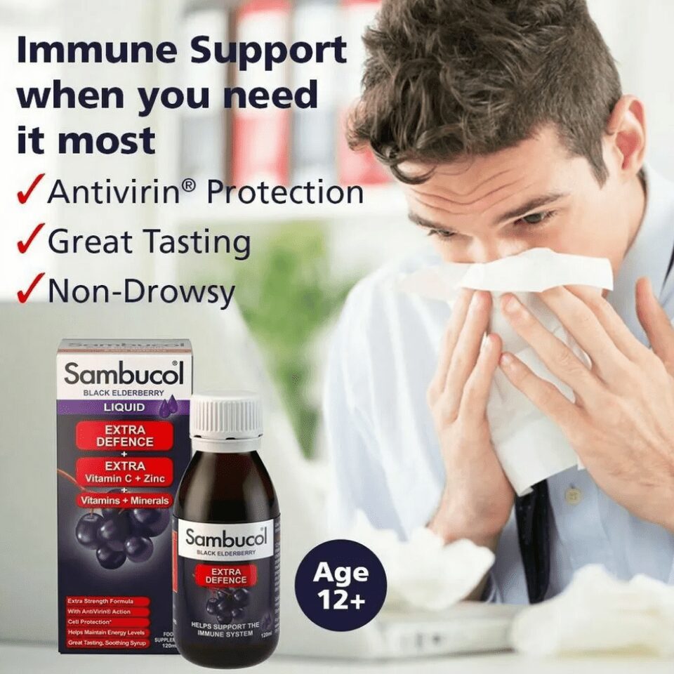 Sambucol Extra Defence Vitamin C Black Elderberry Liquid 120ml