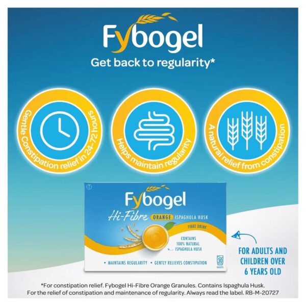 Fybogel Hi-Fibre Orange Flavour 30 Sachets
