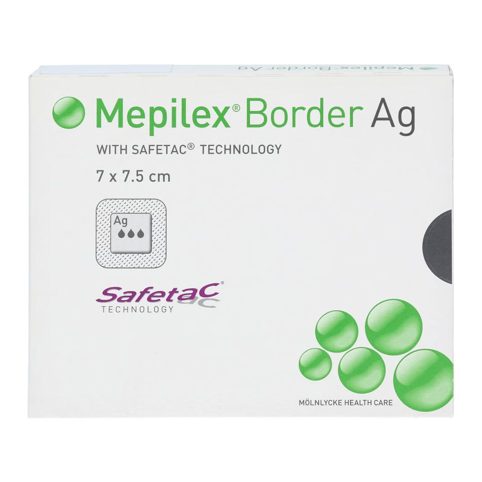 Mepilex Border Ag Absorbent Foam Dressing 7cm x 7.5cm | 5 Pcs