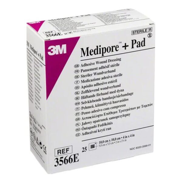 3M Medipore +Pad Adhesive Wound Dressing 10cm x 10cm Pack of 25