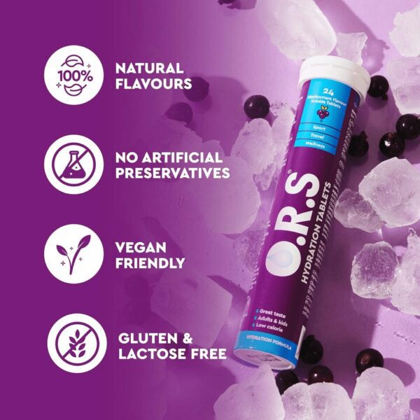 O.R.S Hydration Blackcurrant Flavour Soluble 24 Tablets Pack : 2