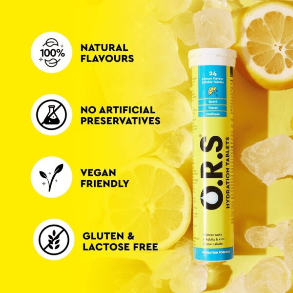 O.R.S Hydration Lemon Flavour Soluble 24 Tablets Pack : 2