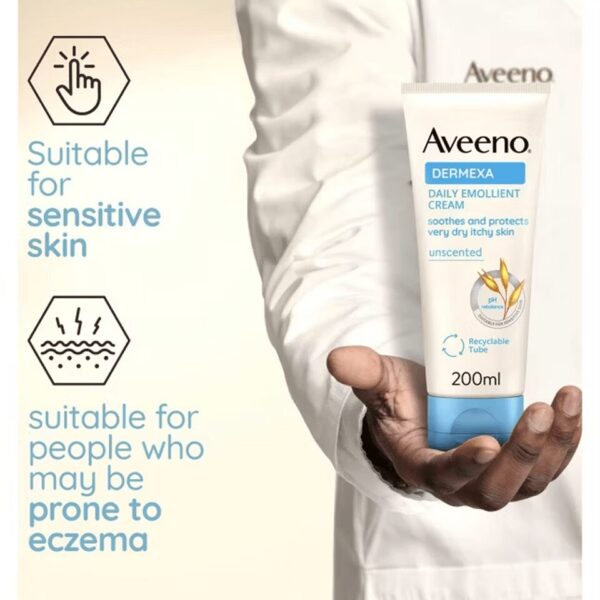 Aveeno Dermexa Daily Emollient Cream For Dry Itchy Skin 200ml