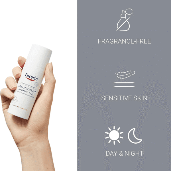 Eucerin UltraSensitive Soothing Care Cream Normal to Combination Skin 50ml - Image 3